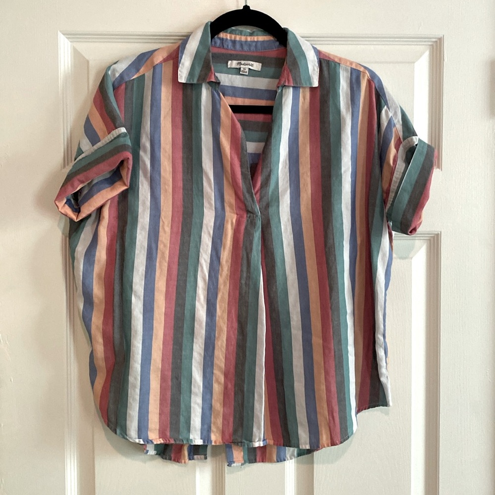 Madewell striped open back short sleeve